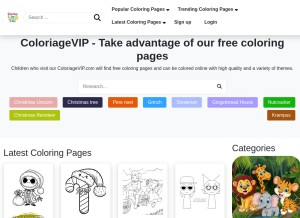How coloriagevip.com looks like on a tablet such as an iPad.
