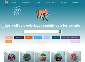 How coloriagewk.com looks like on a tablet such as an iPad.