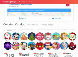 How coloring-pages.info looks like on a tablet such as an iPad.
