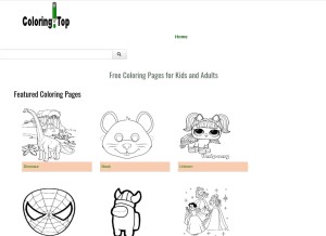 How coloring.top looks like on a tablet such as an iPad.