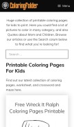How coloringfolder.com looks like on a mobile device such as an iPhone.