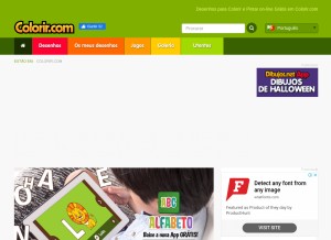 How colorir.com looks like on a tablet such as an iPad.