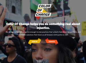 How colorofchange.org looks like on a tablet such as an iPad.