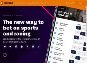 How colossusbets.com looks like on a tablet such as an iPad.