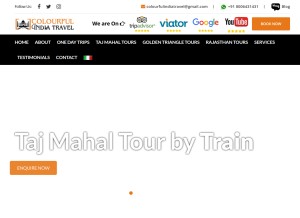 How colourfulindiatravel.com looks like on a tablet such as an iPad.