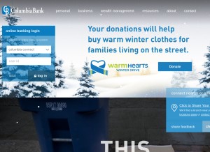 How columbiabank.com looks like on a tablet such as an iPad.