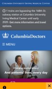 How columbiadoctors.org looks like on a mobile device such as an iPhone.