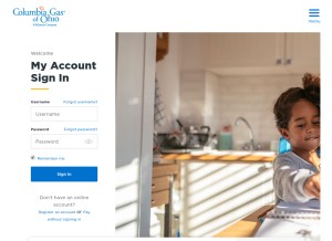 How columbiagasohio.com looks like on a tablet such as an iPad.