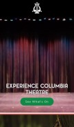 How columbiatheatre.org looks like on a mobile device such as an iPhone.
