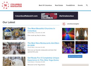 How columbusnavigator.com looks like on a tablet such as an iPad.