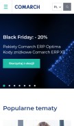 How comarch.pl looks like on a mobile device such as an iPhone.
