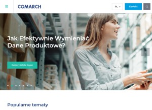 How comarch.pl looks like on a tablet such as an iPad.