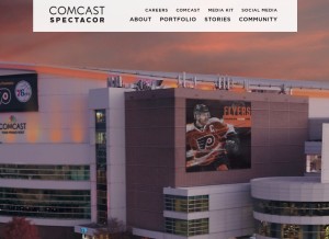How comcastspectacor.com looks like on a tablet such as an iPad.