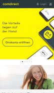 How comdirect.de looks like on a mobile device such as an iPhone.