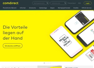How comdirect.de looks like on a tablet such as an iPad.