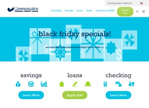 How comfedcu.org looks like on a tablet such as an iPad.