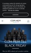 How comhem.com looks like on a mobile device such as an iPhone.