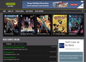 How comicextra.com looks like on a tablet such as an iPad.