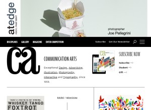 How commarts.com looks like on a tablet such as an iPad.