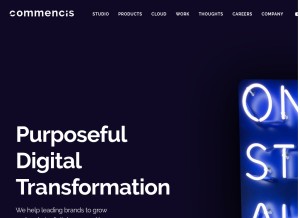 How commencis.com looks like on a tablet such as an iPad.