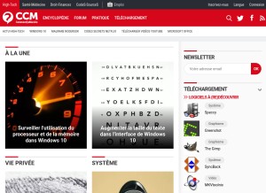 How commentcamarche.net looks like on a tablet such as an iPad.