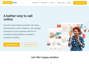 How commentsold.com looks like on a tablet such as an iPad.