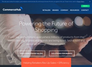 How commercehub.com looks like on a tablet such as an iPad.
