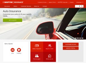 How commerceinsurance.com looks like on a tablet such as an iPad.
