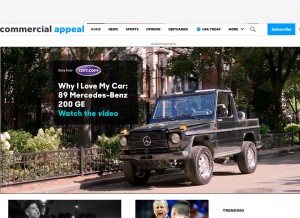 How commercialappeal.com looks like on a tablet such as an iPad.