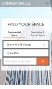 How commercialcafe.com looks like on a mobile device such as an iPhone.