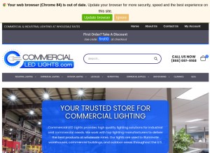 How commercialledlights.com looks like on a tablet such as an iPad.
