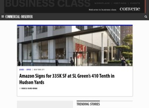 How commercialobserver.com looks like on a tablet such as an iPad.