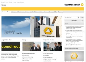 How commerzbank.com looks like on a tablet such as an iPad.