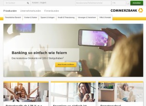 How commerzbank.de looks like on a tablet such as an iPad.