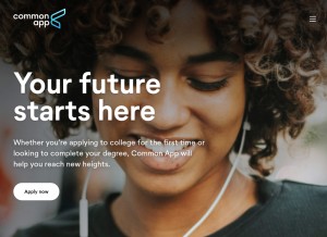 How commonapp.org looks like on a tablet such as an iPad.