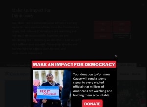 How commoncause.org looks like on a tablet such as an iPad.