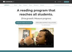 How commonlit.org looks like on a tablet such as an iPad.