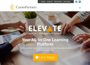 How commpartners.com looks like on a tablet such as an iPad.