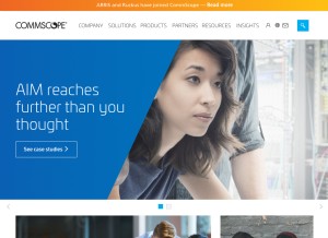 How commscope.com looks like on a tablet such as an iPad.