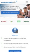 How communicationads.net looks like on a mobile device such as an iPhone.