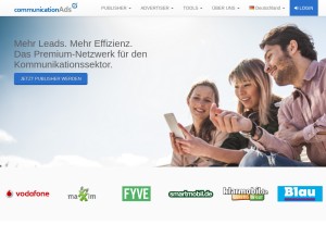 How communicationads.net looks like on a tablet such as an iPad.