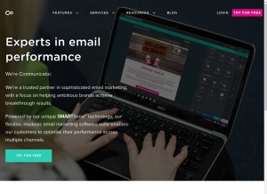 How communicatorcorp.com looks like on a tablet such as an iPad.