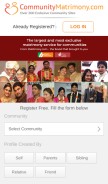 How communitymatrimony.com looks like on a mobile device such as an iPhone.