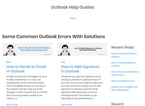 How comofficesetup.com looks like on a tablet such as an iPad.