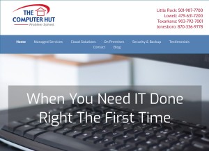 How comp-hut.com looks like on a tablet such as an iPad.