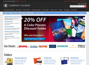 How companyfolders.com looks like on a tablet such as an iPad.
