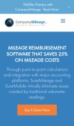 How companymileage.com looks like on a mobile device such as an iPhone.