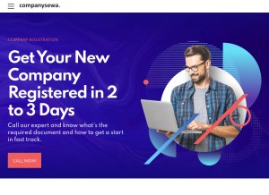 How companysewa.com looks like on a tablet such as an iPad.