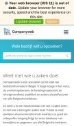 How companyweb.be looks like on a mobile device such as an iPhone.