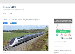 How comparabus.com looks like on a tablet such as an iPad.